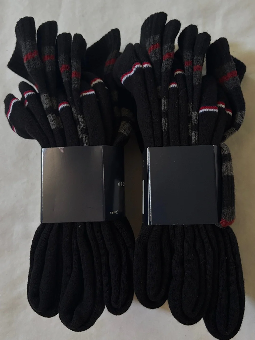 Tommy Hilfiger Men’s 6 Pair Cushion Sole Crew Socks Black New Size 10-13